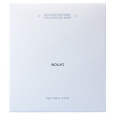 wonryogongbang 甘菊藍舒緩膠原蛋白凝膠面膜 42g, 1個, 5入