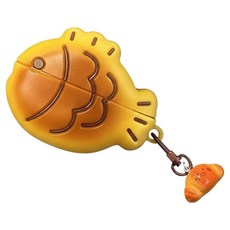 Dino 可愛鯛魚燒保護殼 Airpods 4, 鯛魚 麵包背帶1, 1個, 單一商品