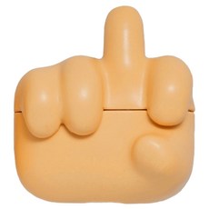 Koios 中指手勢矽膠耳機保護殼 Airpods Pro/Pro2適用, 深黃色, 1個, 單一商品