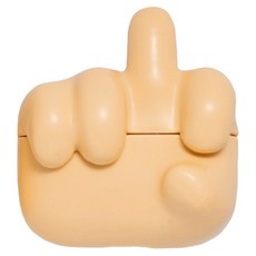 Koios 中指手勢矽膠耳機保護殼 Airpods Pro/Pro2適用, 淺黃色, 1個, 單一商品