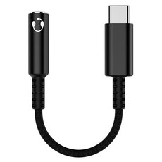 스페이스쉴드 사운드아크 Hi-Fi DAC USB-C to 3.5mm 4극 AUX 케이블, 블랙, 1개