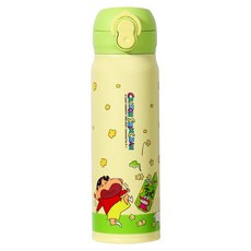 MTuTU 萌兔兔 蠟筆小新 316彈蓋式雙飲口保溫瓶, 綠色, 1個, 480ml