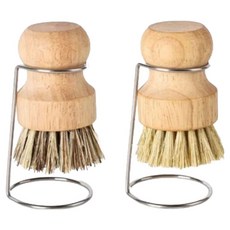 solve living 椰子劍麻木製清潔刷 2入 + 支架 2入 組, 木製, 1套