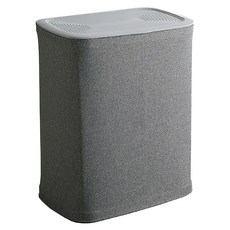 上手家居 雙格可提手洗衣籃 90L 髒衣籃/分隔洗衣籃/污衣籃/分類洗衣籃/分類髒衣籃, 灰色