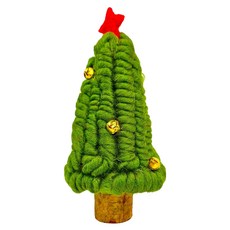 摩達客 羊毛氈紅樹頂星 綠色聖誕樹 造型擺飾品, 綠色, 1個