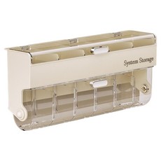 메이크마인 무타공 케이블 정리수납함, 크림색, 1개