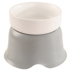 POGGU 陶瓷護頸花朵高腳寵物碗 防打翻喂食器 狗貓通用, 星空灰, 1個