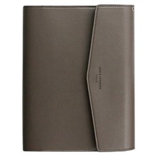 ICONIC Journey 皮革收納套 6孔活頁夾 A5, 02 灰棕色, 1個