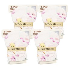 OhBabyLying 嬰兒防抓手套4雙組 女寶款 1套