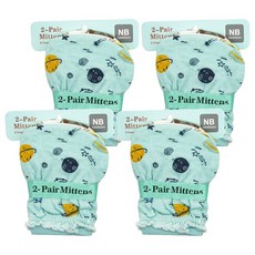 OhBabyLying 嬰兒防抓手套4雙組 男寶款 1套