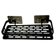 Homenana 超強力螺絲貼紙 免鑽孔 一字型 浴室層架, 黑色, 1個