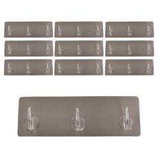 MONACO OLIVE 免鑽孔多用途3連魔術掛鉤, 透明, 10個