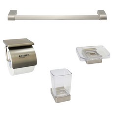 HANSSEMBATH 4600 SUS 浴室毛巾架 + 衛生紙架 + 肥皂架 + 杯架組, 混合色, 1套