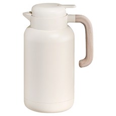 上手家居 真空大容量保溫 保冰水壺, 奶油白, 1個, 1.8L