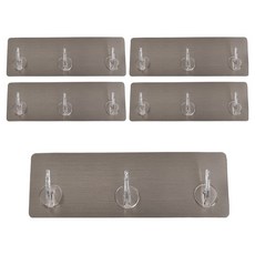 모나코올리브 무타공 다용도 3구 매직후크, 투명, 5개