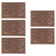 yarna BROOK HAVEN 레터링 빈티지 디자인 가죽라벨, 다크브라운, 5개