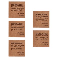 Yarna BEWARE 字母復古設計皮革標籤, 棕色, 5個