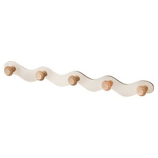 zozo 波浪造型壁掛鉤 5鉤 LV120-2, 奶油白, 1個