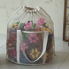 A-BRIC 網眼圓底收納袋, 白色, 1個