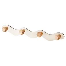 zozo 波浪造型壁掛鉤 LV120-1 4鉤, 奶油白, 1個