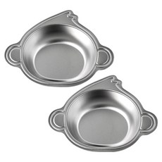 키친유 원숭이 스텐 간식볼, 2개, 실버