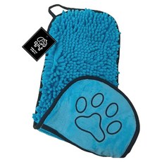 멍냥 반려동물 강력 흡수 빠른 건조 포켓타입 드라이 타월, 블루, 1개