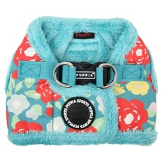 퍼피아 강아지 겨울 플라워 패턴 털안감 기모 조끼 가슴줄 하네스, 아쿠아, 1개 반려동물용품/펫티켓 산책용품 반품 최저가 9,560원