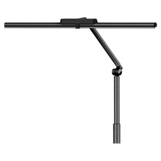 dTrend Lumina LED寬版固定式夾式書桌檯燈, 黑色, 左/右照明燈條 + 夾具