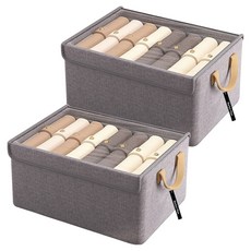 Market Plan 透明窗蓋衣物整理收納箱 40 x 27 x 21 cm, 2個, 灰色