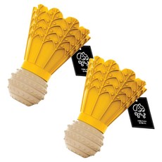Meongyang 狗狗羽毛球 羽毛球 球 玩具, 黃色, 2個