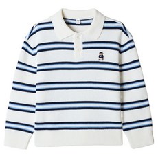 SPAO Kids 兒童棉混紡條紋翻領毛衣