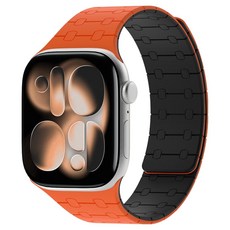 아이몰 애플워치 에어핏 실리콘 마그네틱 스트랩, 오렌지블랙, 1개