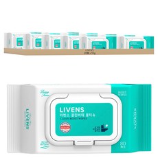LIVENS 柔軟潔淨免治馬桶濕紙巾 蓋型, 1套, 10個裝, 55g