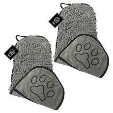 멍냥 반려동물 강력 흡수 빠른 건조 포켓타입 드라이 펫타월, 그레이, 2개