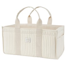 EmonG 布質尿布收納整理箱, 米色