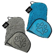 멍냥 반려동물 강력 흡수 빠른 건조 포켓타입 드라이 타월 2종, 그레이, 블루, 1개