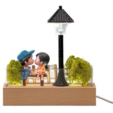 morningscent 斯堪地亞苔蘚公仔玻璃盆景花園情侶USB氣氛燈DIY套組, 混合色