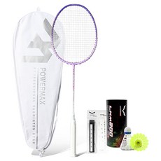 POWERMAX 全碳纖維超輕量羽球拍 Lightning Power 1000 粉紅色 + 紫色, 1個, PMR1007-PU