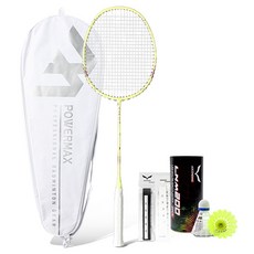 POWERMAX 全碳纖維超輕量羽球拍 AIRFLEX380 檸檬黃, 1個, PMR1003-LY