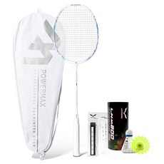 POWERMAX 全碳纖維超輕量羽球拍 AIR BOOSTER 100 粉彩紫, 1個, PMR1001-PU