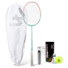 POWERMAX 全碳纖維超輕量羽球拍 Speed Booster 270 薄荷綠 + 粉紅色, 1個, PMR1005-MP