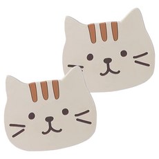 스토리빙 고양이 티코스터 컵받침, 치즈, 2개
