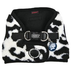 퍼피아 반려동물 뽀글이 호피 조끼형 하네스, 블랙, 1개