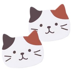 스토리빙 고양이 티코스터 컵받침, 삼색, 2개