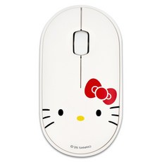 헬로키티 페이스 무소음 BT 무선 마우스, 화이트, DVT-BTM1