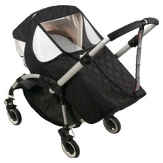 wowbaby Bugaboo Deluxe 適用中型嬰兒推車防寒罩, 黑色, 1個