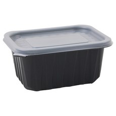 아이엔피 미니 PP사각 죽용기 500ml 블랙, 20개, 1개입