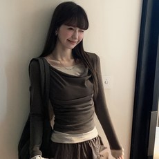 LUNA GIRL 女款 Lavimos 繞頸假兩件長袖 T 恤 L26SPT120407