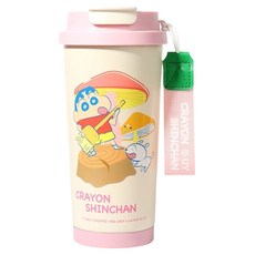 MTuTU 萌兔兔 蠟筆小新 304保溫咖啡杯, 米粉色, 1個, 500ml