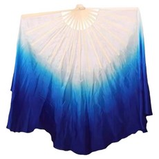 Marketpia 皇家藍漸層絲綢傳統舞蹈扇 01 31 x 10 cm, A款, 1個